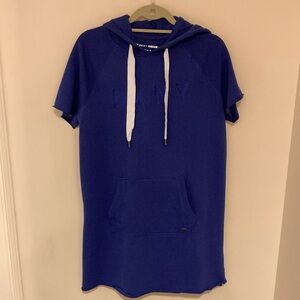 DKNY SPORT Short Sleeve Hoodie Royal Blue M